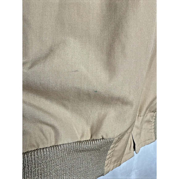 Vintage Lands' End Harrington Bomber Jacket Men’s Large Khaki Lightweight Lined - Picture 6 of 11